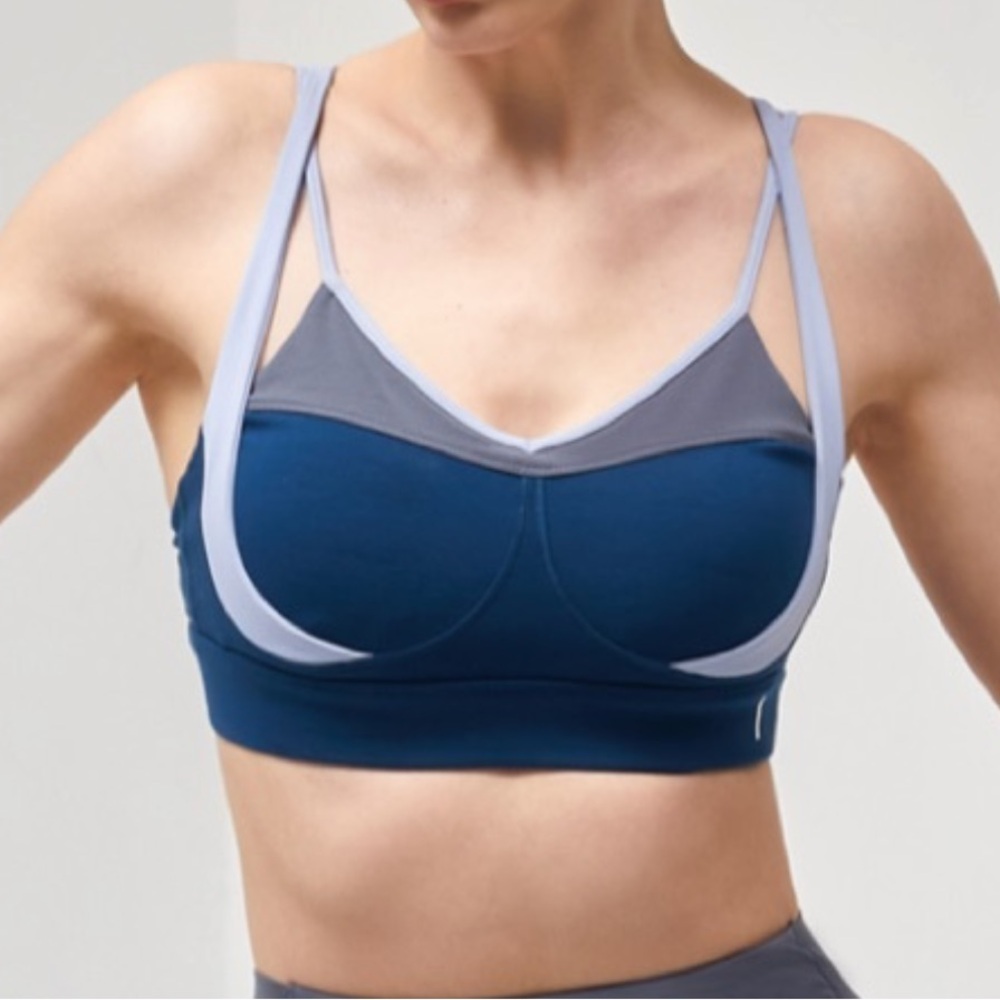 Doverist The Cut Outs Active Bra Color Block Blue